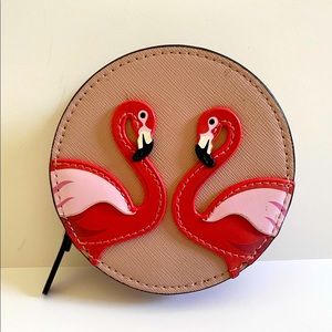 Kate Spade By the Pool Flamingo Round Coin Purse